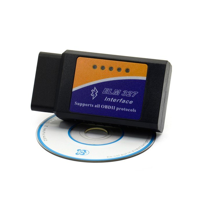 ELM 327 OBD2 Bluetooth universali automobilio diagnostika v2.1 su disku pasuktas šonu
